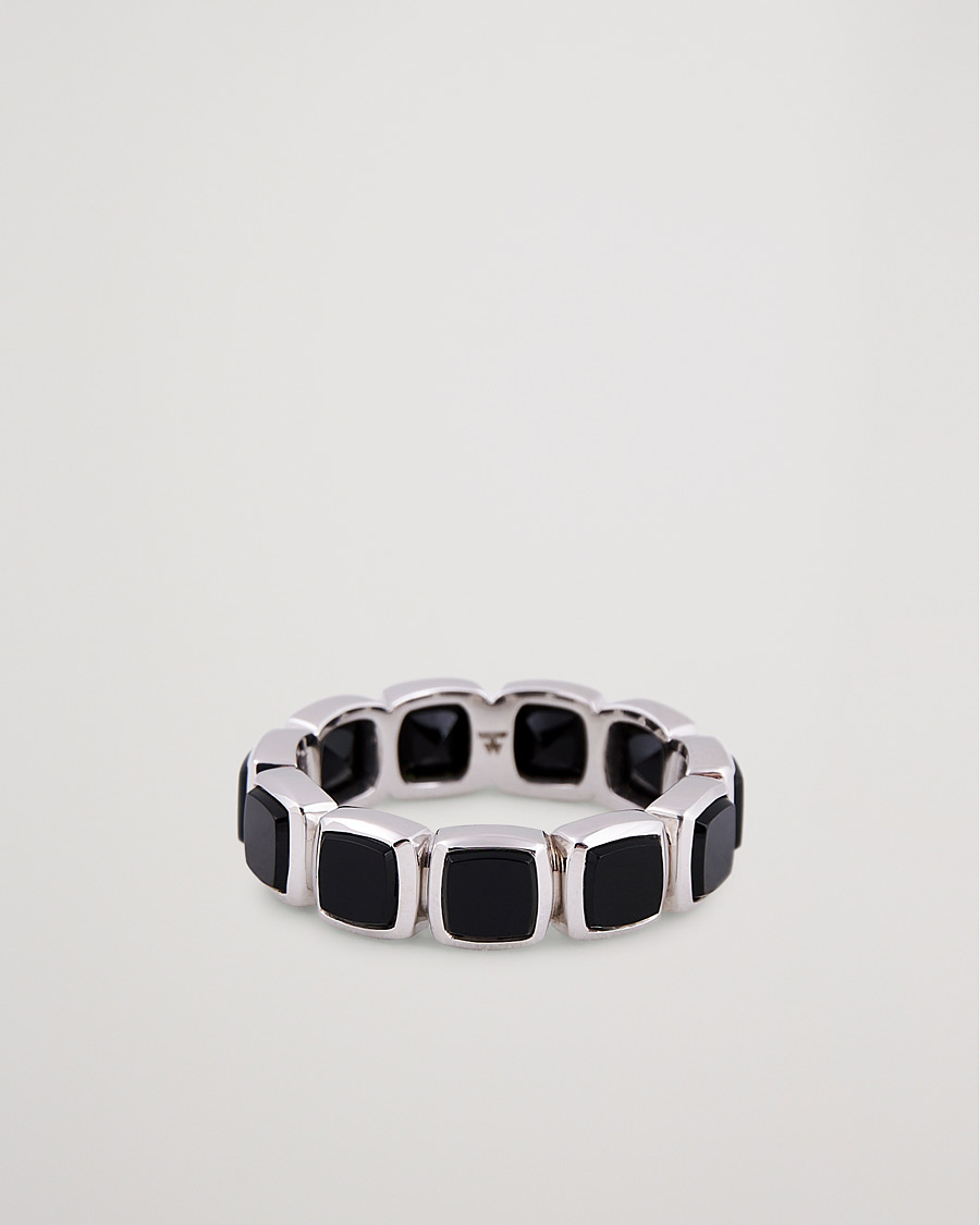 Uomini | Tom Wood Cushion Band Black Onyx Ring Silver | Tom Wood | Cushion Band Black Onyx Ring Silver