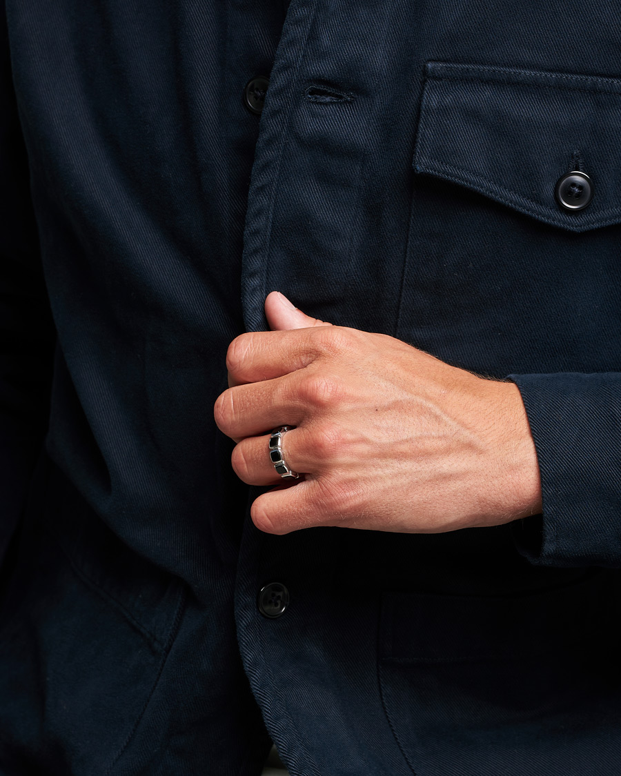 Uomini | Tom Wood Cushion Band Black Onyx Ring Silver | Tom Wood | Cushion Band Black Onyx Ring Silver