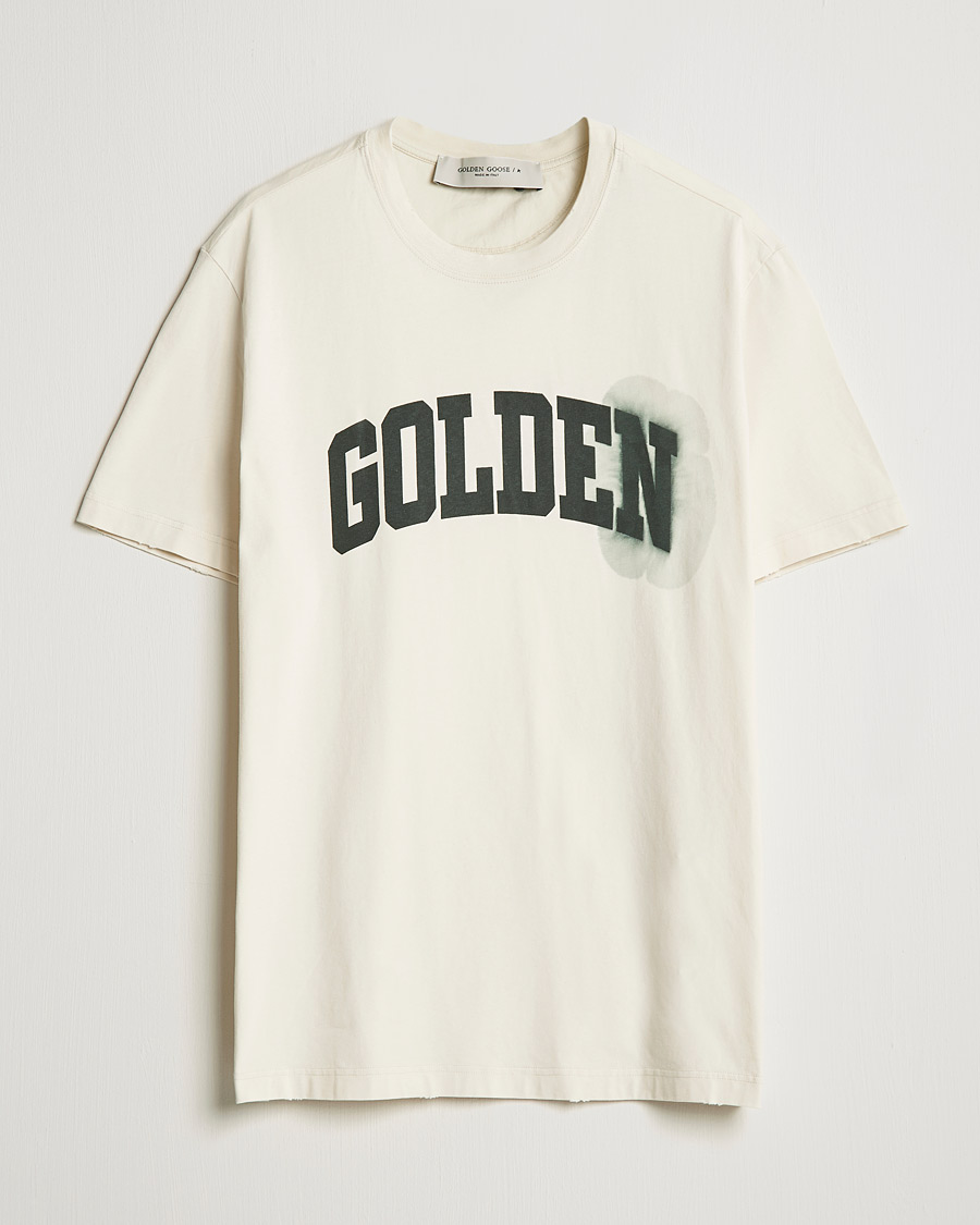 Uomini | T-shirt | Golden Goose | Deluxe Brand Journey Logo T-Shirt Bone White