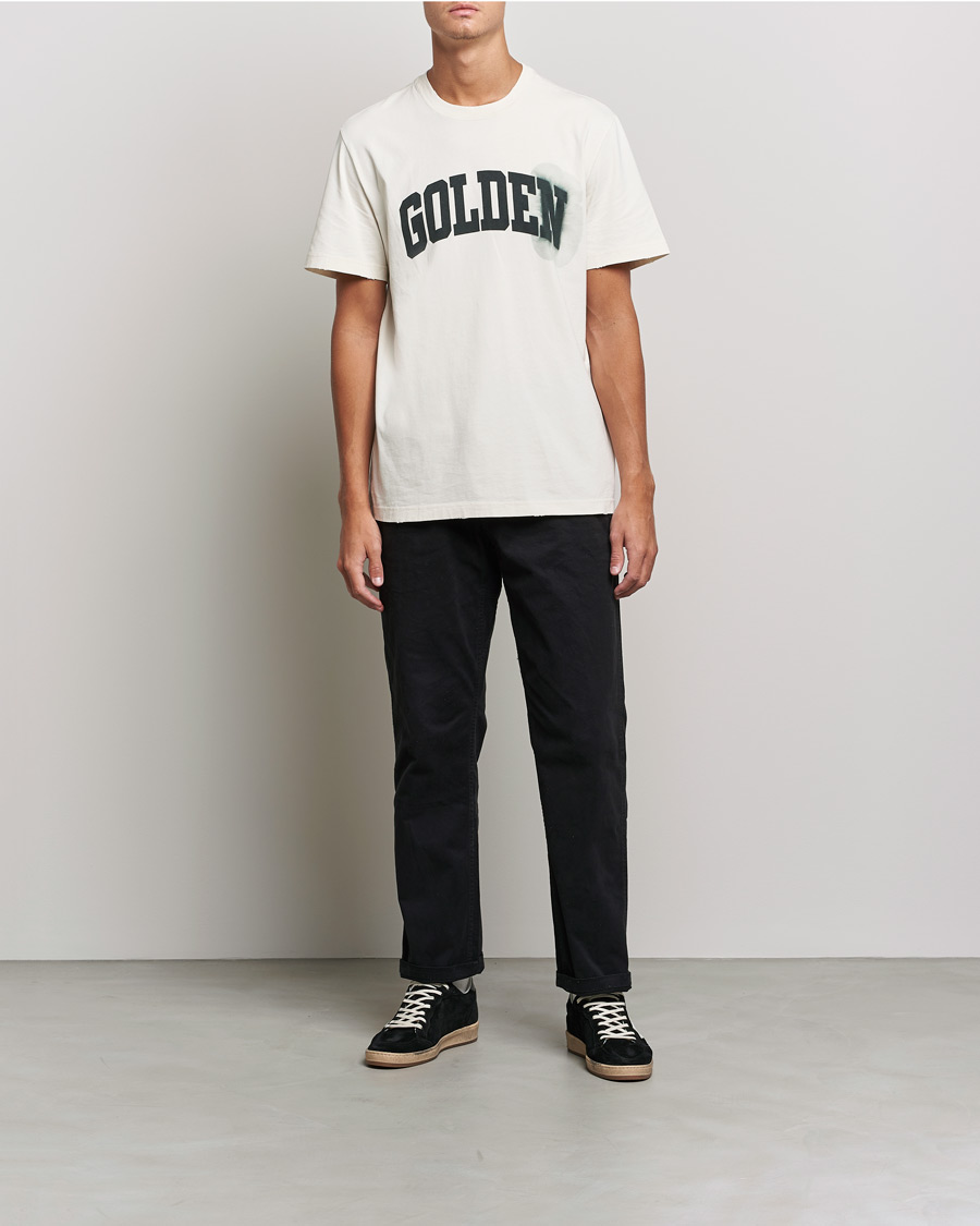 Uomini | T-shirt | Golden Goose | Deluxe Brand Journey Logo T-Shirt Bone White