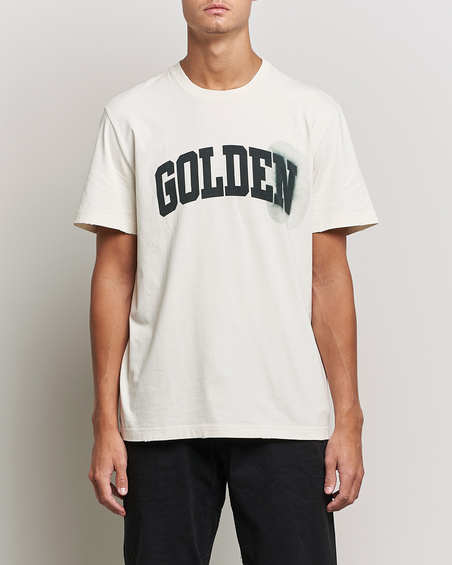 Uomini | T-shirt | Golden Goose | Deluxe Brand Journey Logo T-Shirt Bone White