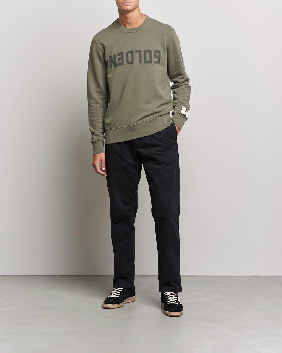 Uomini | Maglieria | Golden Goose | Deluxe Brand Distressed Cotton Sweatshirt Dusty Olive