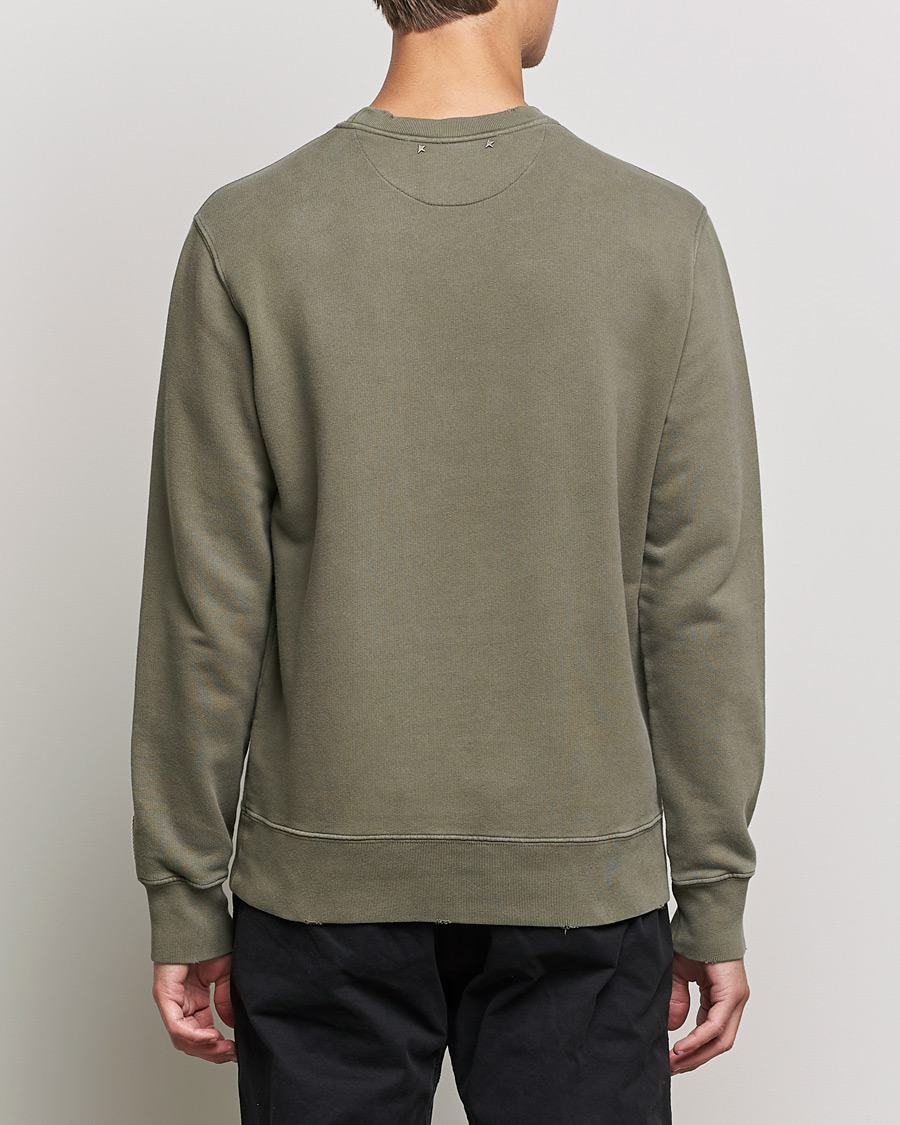 Uomini | Maglieria | Golden Goose | Deluxe Brand Distressed Cotton Sweatshirt Dusty Olive