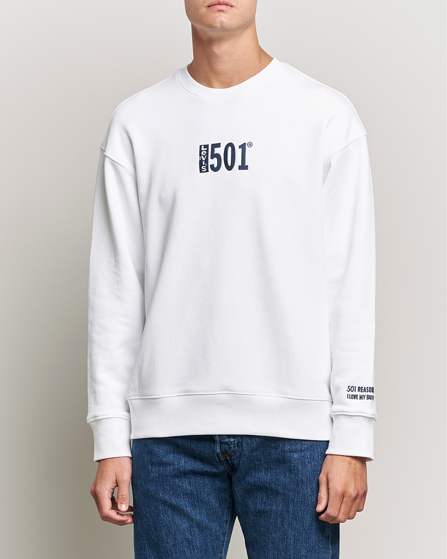 Uomini | Maglieria | Levi's | Relaxed Graphic 501 Crew Neck Crew White
