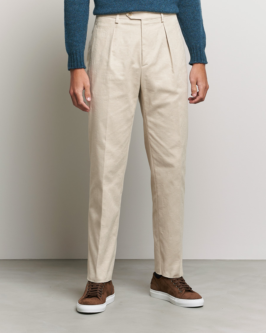 Uomini | Pantaloni | Etro | Pleated Trousers Beige