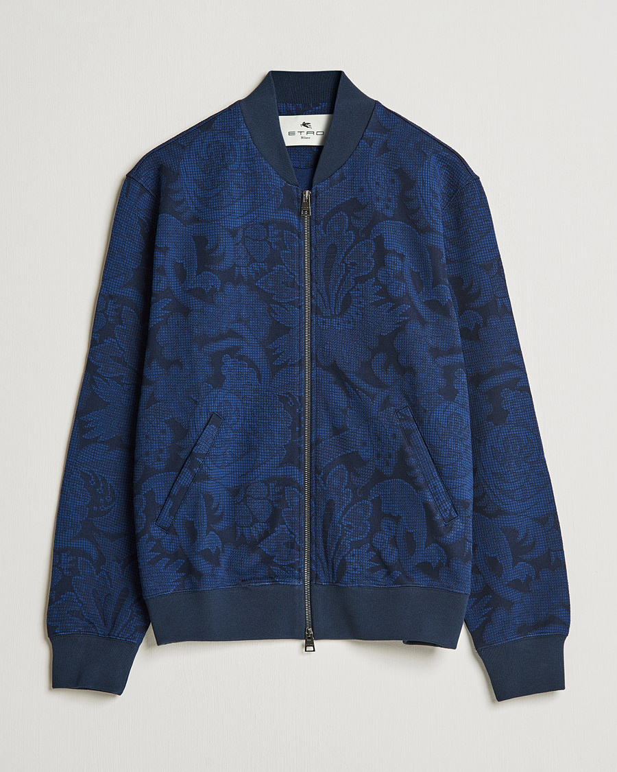Uomini | Maglieria | Etro | Printed Bomber Sweat Navy