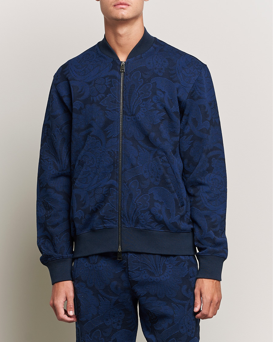 Uomini | Maglieria | Etro | Printed Bomber Sweat Navy