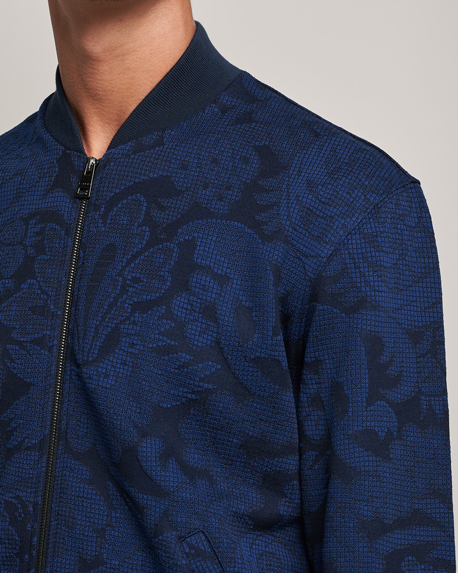 Uomini | Maglieria | Etro | Printed Bomber Sweat Navy