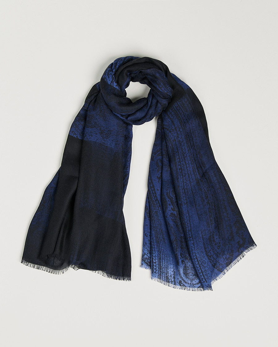 Uomini | Etro Printed Cashmere Scarf Navy | Etro | Printed Cashmere Scarf Navy