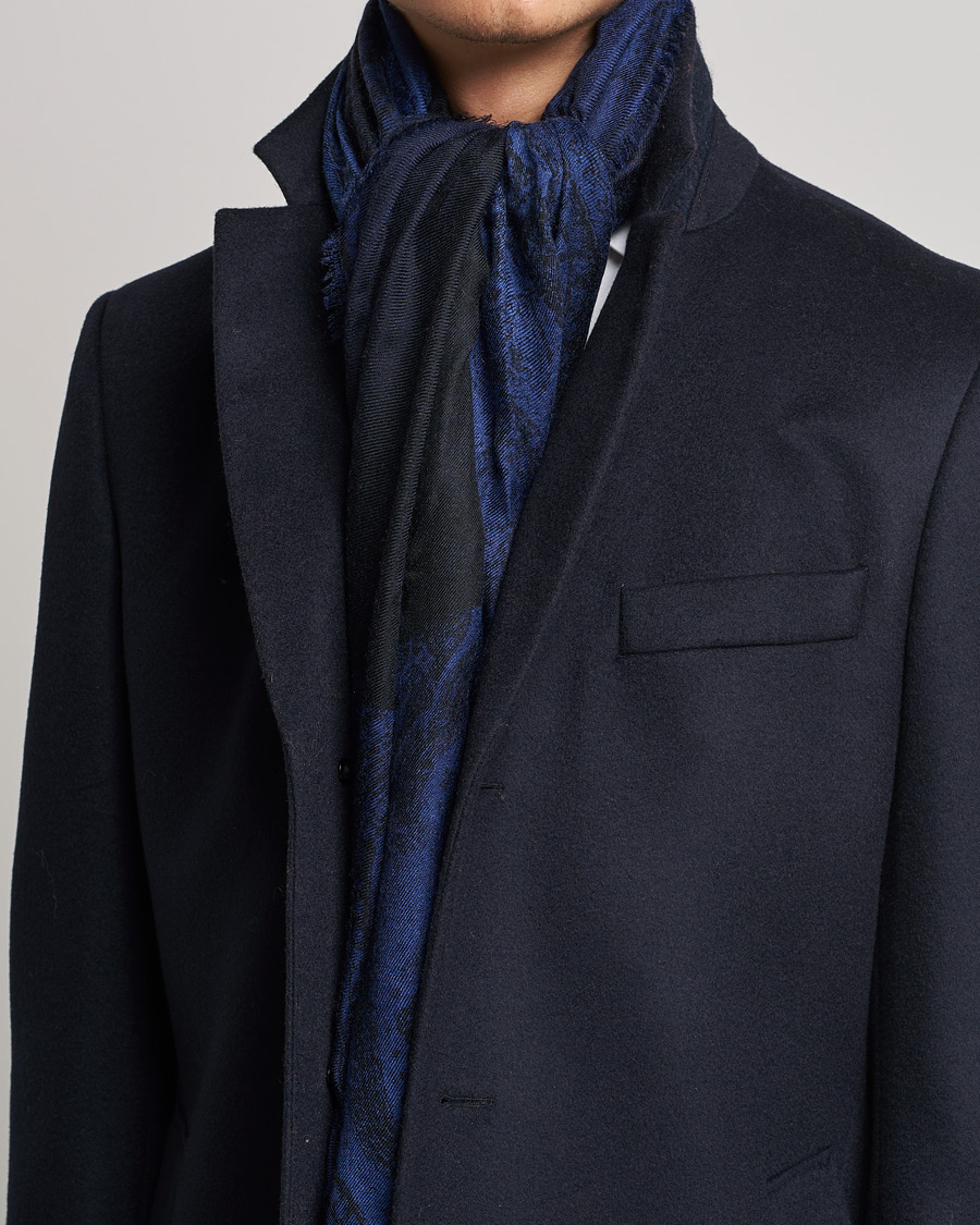 Uomini | Etro Printed Cashmere Scarf Navy | Etro | Printed Cashmere Scarf Navy