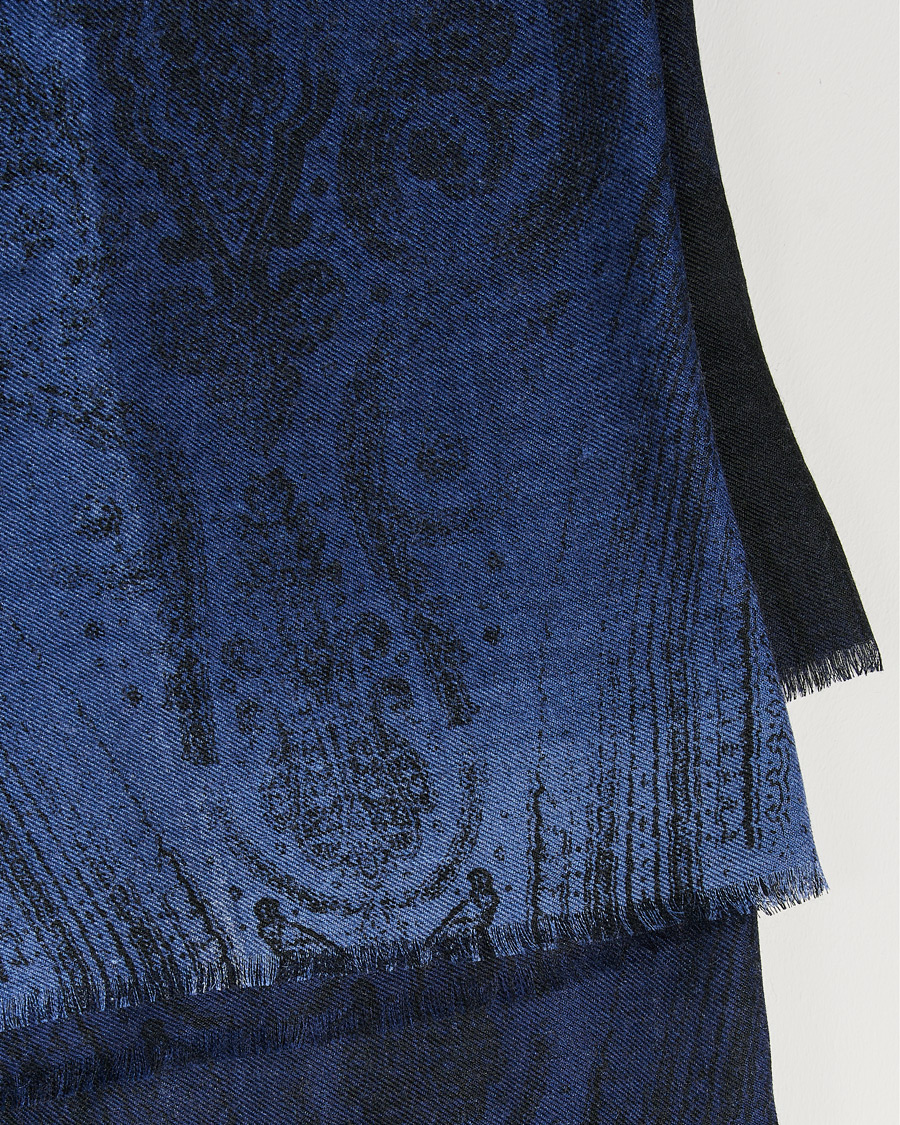 Uomini | Etro Printed Cashmere Scarf Navy | Etro | Printed Cashmere Scarf Navy