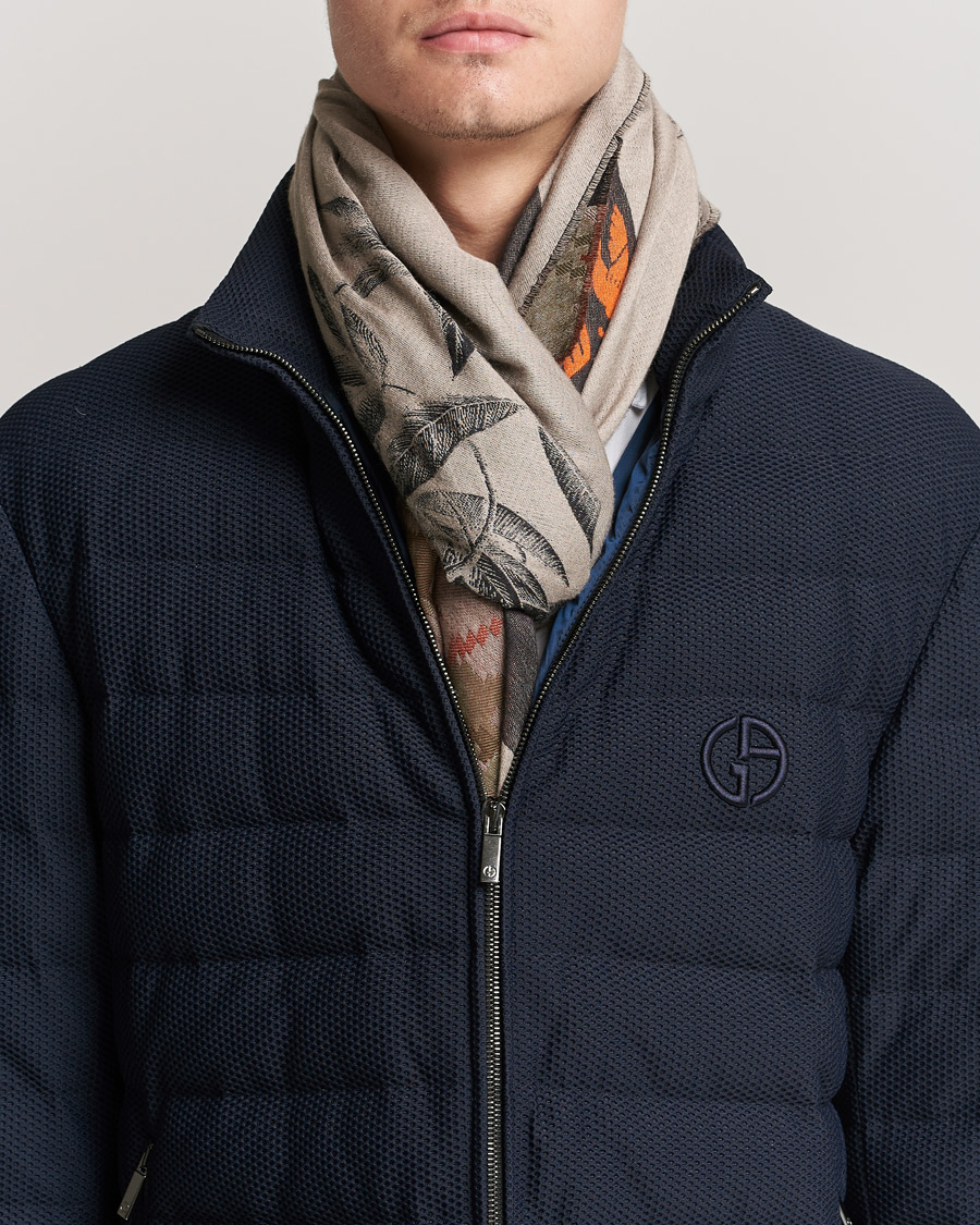 Uomini | Etro Houndstooth Jacquard Scarf Black/Orange | Etro | Houndstooth Jacquard Scarf Black/Orange