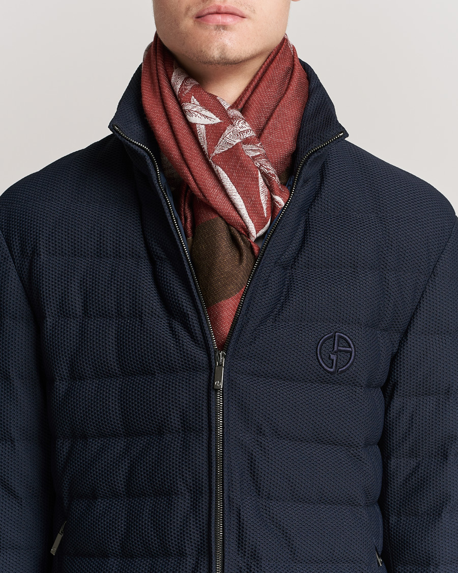 Uomini | Etro Houndstooth Jacquard Scarf Burgundy/Brown | Etro | Houndstooth Jacquard Scarf Burgundy/Brown