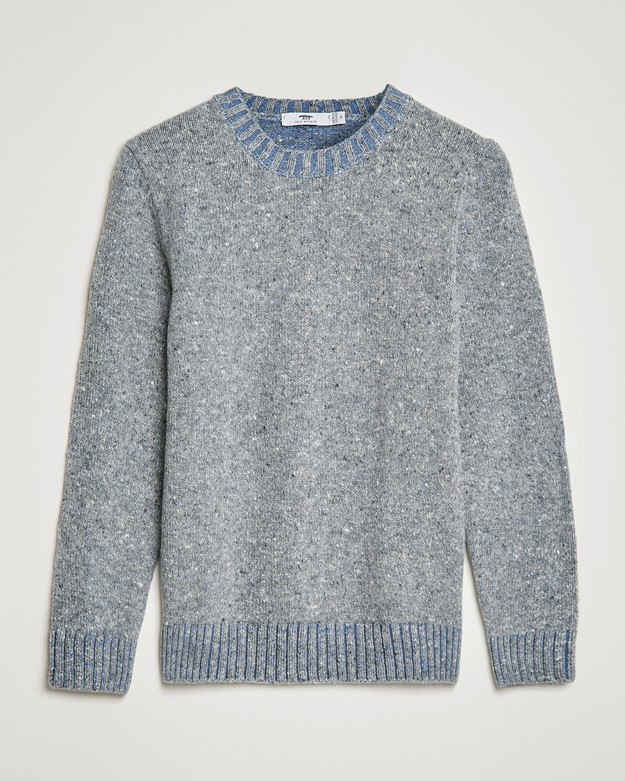 Uomini | Maglieria | Inis Meáin | Wool/Cashmere Crew Neck Grey/Blue