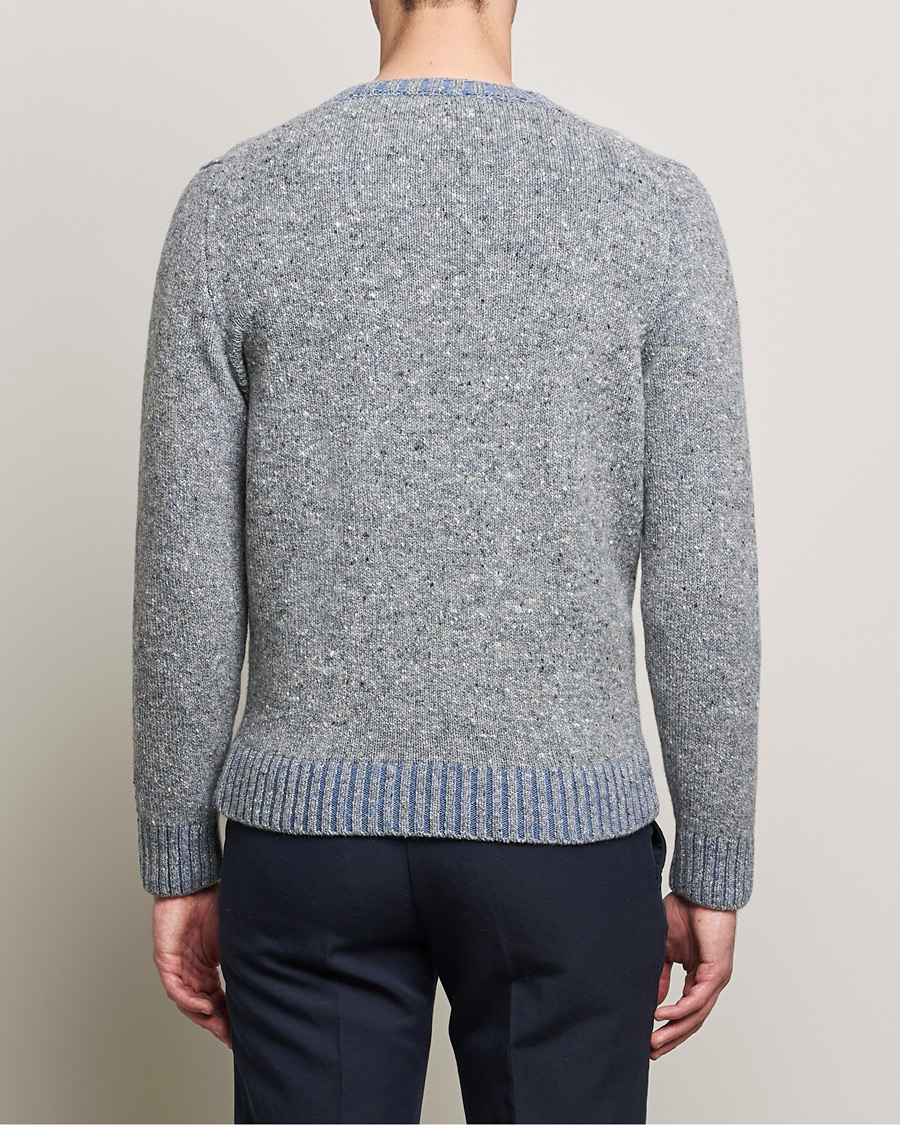 Uomini | Maglieria | Inis Meáin | Wool/Cashmere Crew Neck Grey/Blue