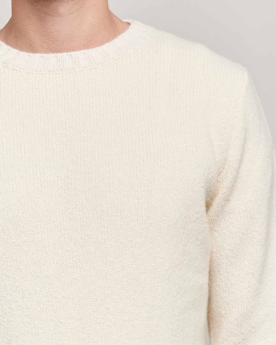Uomini | Maglieria | Inis Meáin | Wool/Cashmere Crew Neck White