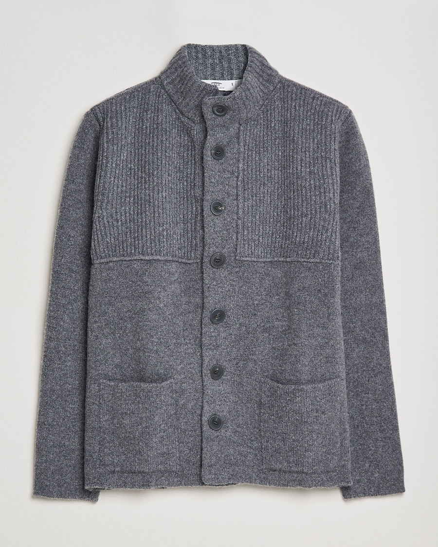 Uomini | Maglieria | Inis Meáin | Heavy Wool Cardigan Grey