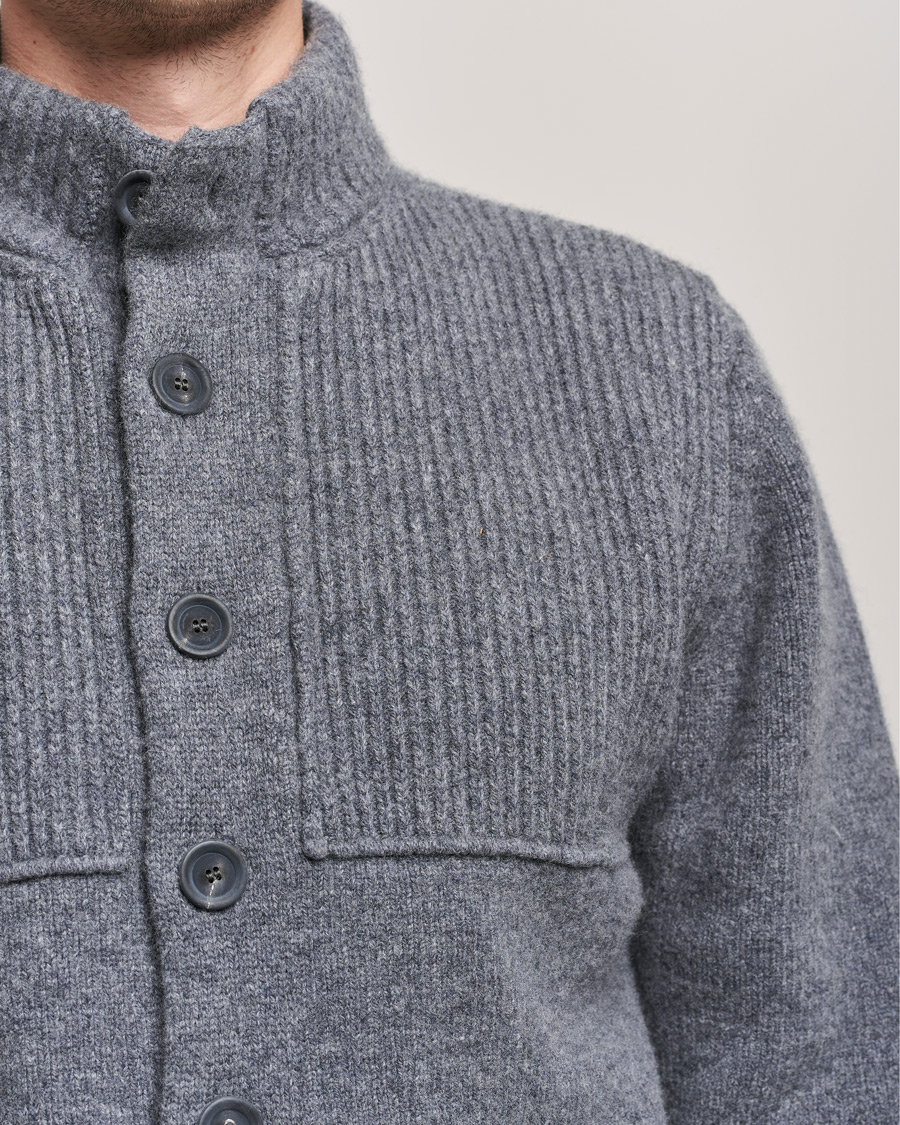 Uomini | Maglieria | Inis Meáin | Heavy Wool Cardigan Grey