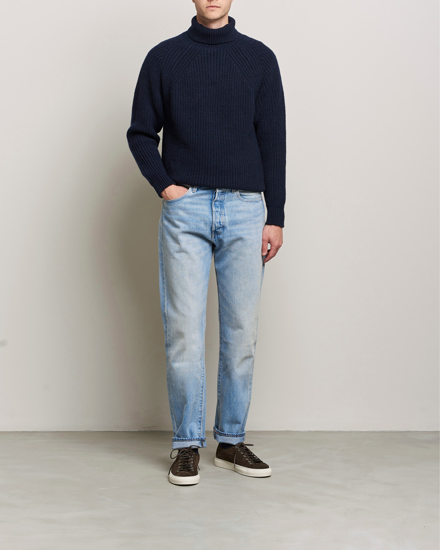 Uomini | Maglieria | Inis Meáin | Wool/Cashmere Boatbuilder Turtleneck Navy