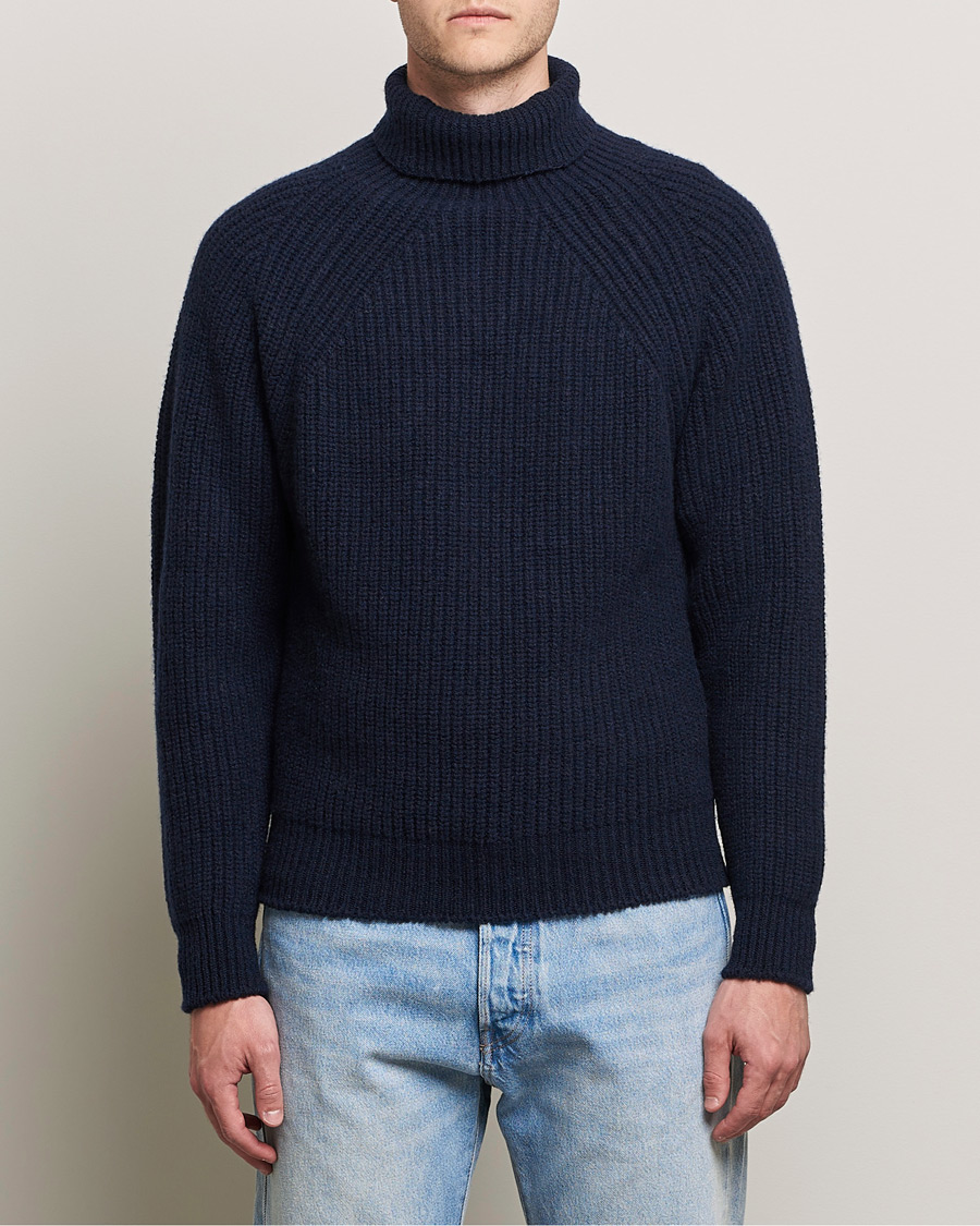Uomini | Maglieria | Inis Meáin | Wool/Cashmere Boatbuilder Turtleneck Navy
