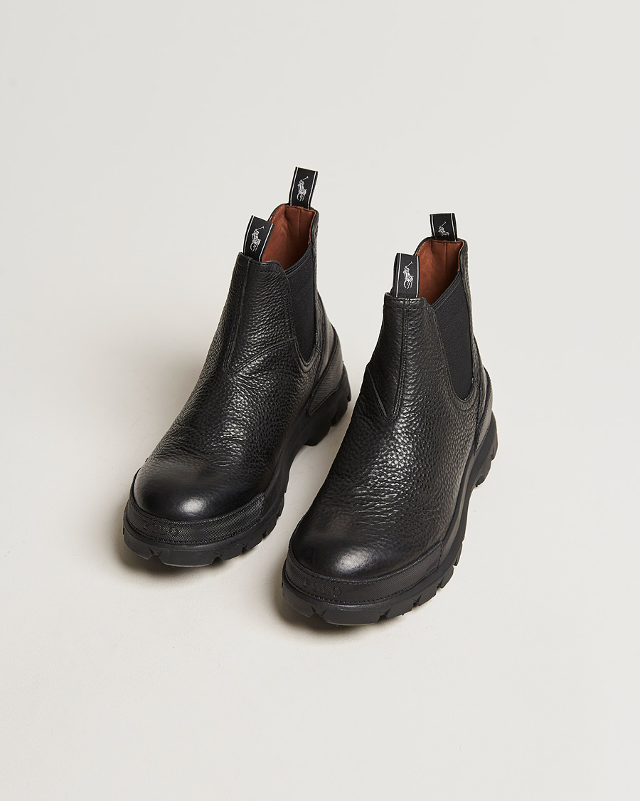 Uomini | Polo Ralph Lauren Oslo Oiled Leather Chelsea Boot Black | Polo Ralph Lauren | Oslo Oiled Leather Chelsea Boot Black