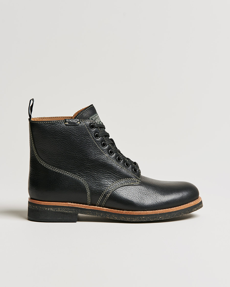 Uomini | Polo Ralph Lauren RL Oiled Leather Boot Black | Polo Ralph Lauren | RL Oiled Leather Boot Black