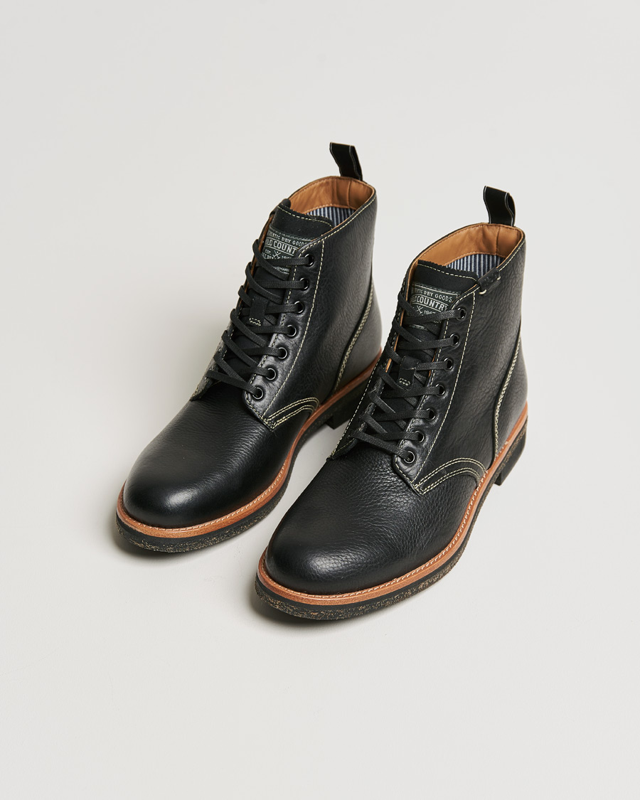 Uomini | Polo Ralph Lauren RL Oiled Leather Boot Black | Polo Ralph Lauren | RL Oiled Leather Boot Black