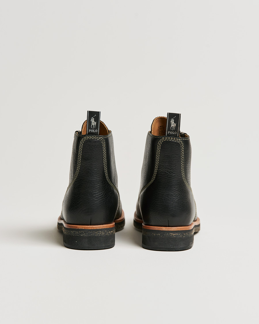 Uomini | Polo Ralph Lauren RL Oiled Leather Boot Black | Polo Ralph Lauren | RL Oiled Leather Boot Black