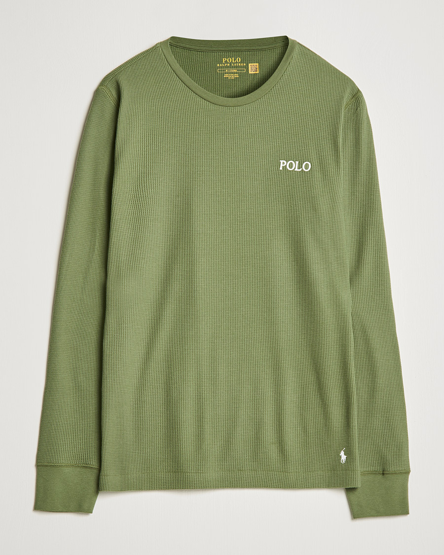 Uomini | T-shirt | Polo Ralph Lauren | Waffle Long Sleeve Crew Neck Army Olive