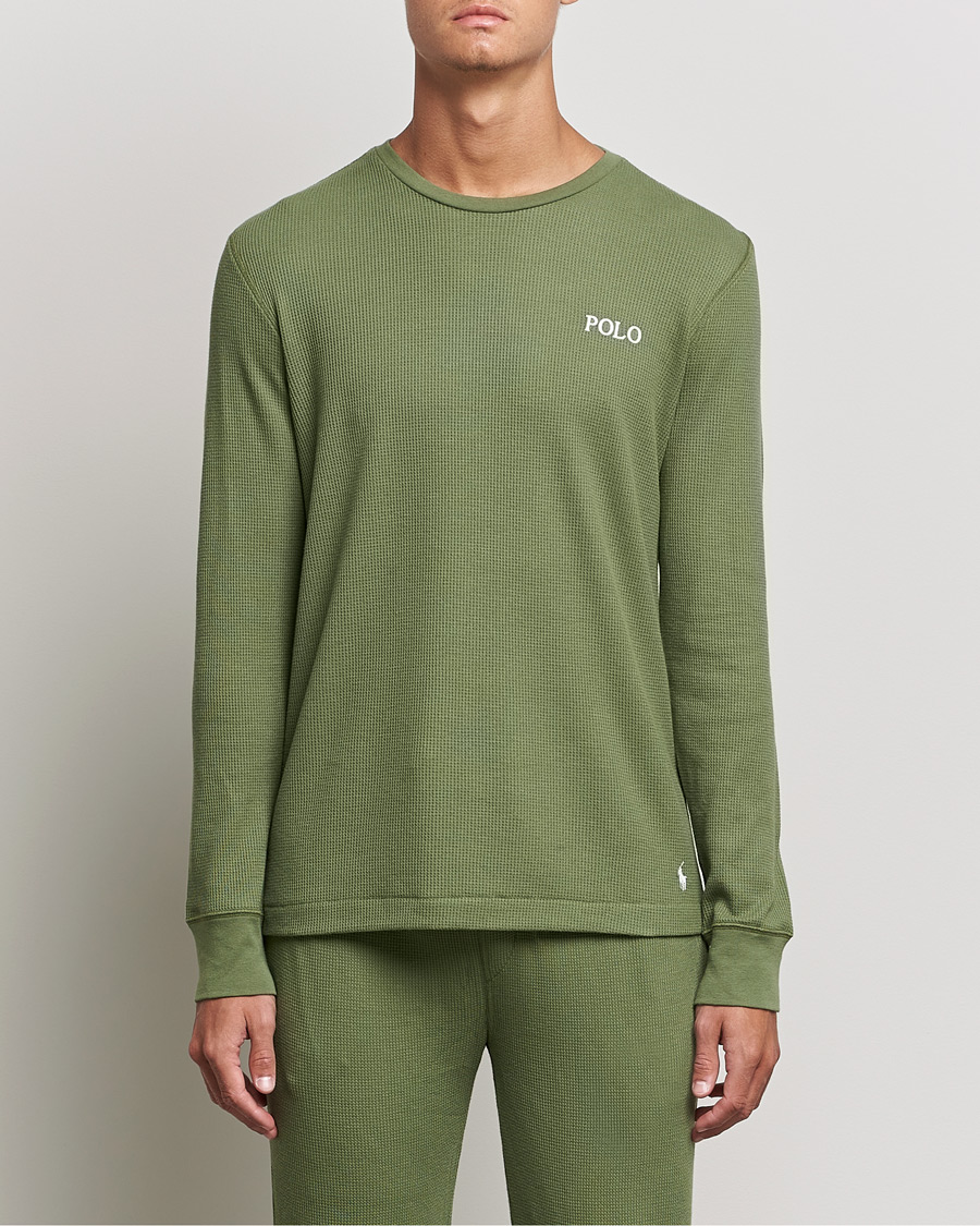 Uomini | T-shirt | Polo Ralph Lauren | Waffle Long Sleeve Crew Neck Army Olive