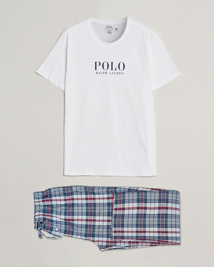 Uomini | Accappatoi & Pigiami | Polo Ralph Lauren | Cotton Checked Pyjama Set White/Red