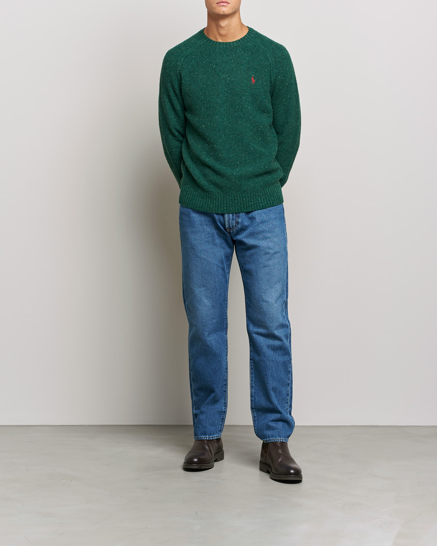 Uomini | Maglieria | Polo Ralph Lauren | Wool Donegal Knitted Sweater Forest Green
