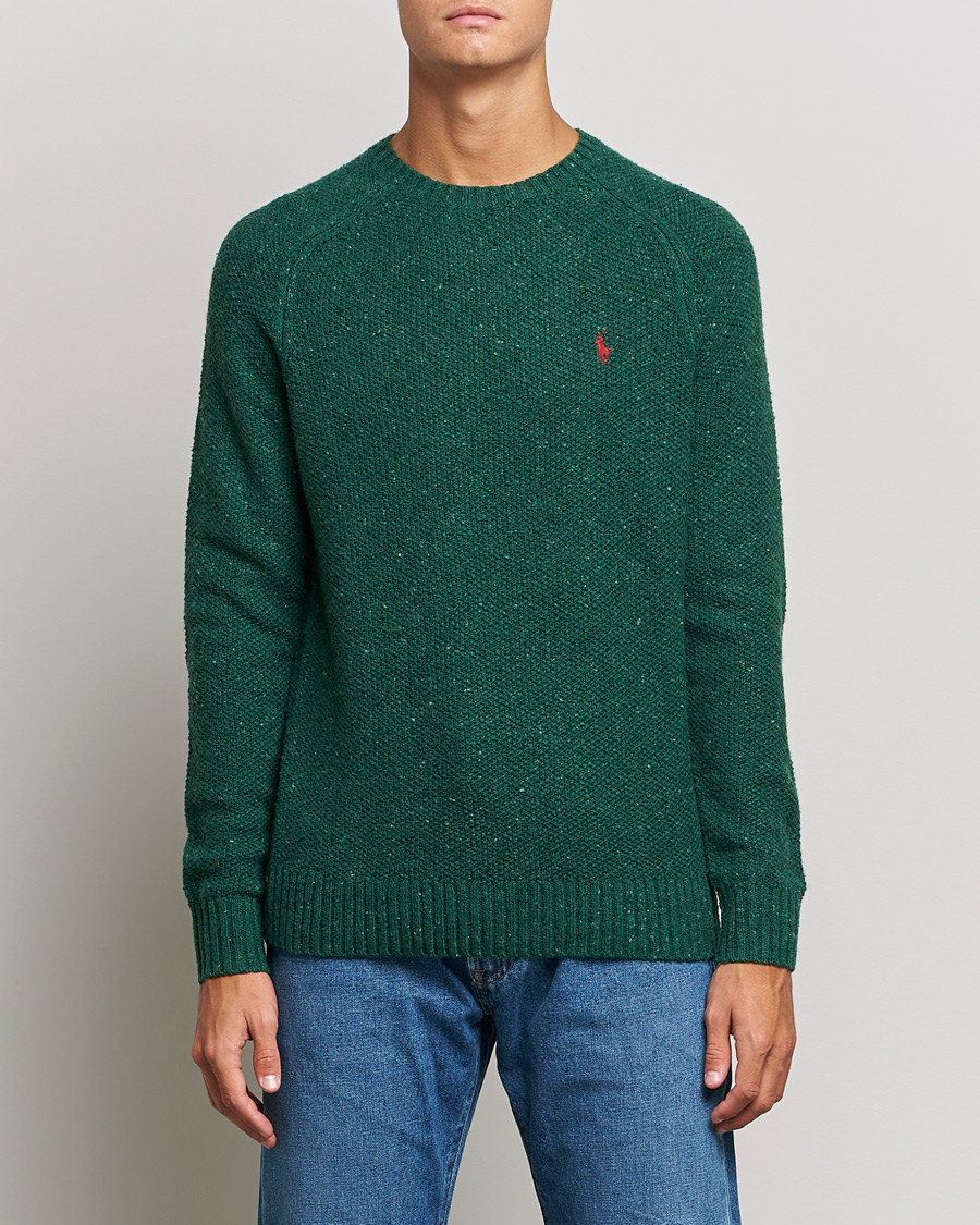 Uomini | Maglieria | Polo Ralph Lauren | Wool Donegal Knitted Sweater Forest Green