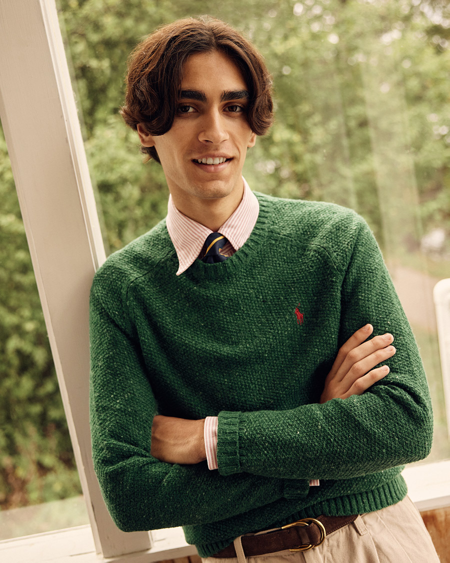 Uomini | Maglieria | Polo Ralph Lauren | Wool Donegal Knitted Sweater Forest Green