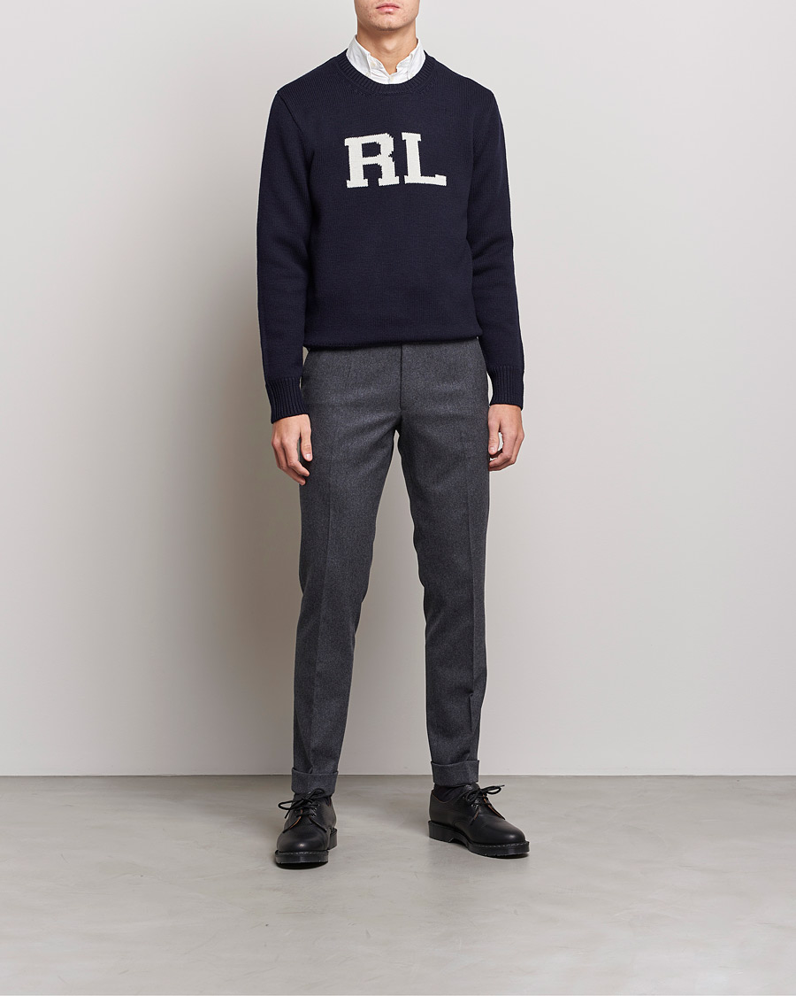 Uomini | Maglieria | Polo Ralph Lauren | Wool Logo Knitted Sweater Hunter Navy