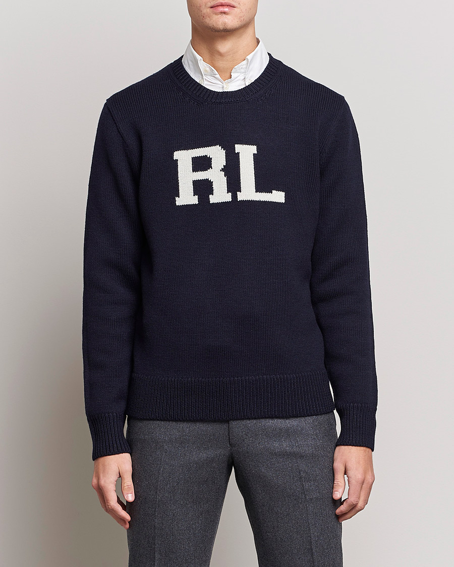 Uomini | Maglieria | Polo Ralph Lauren | Wool Logo Knitted Sweater Hunter Navy