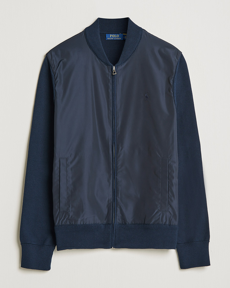 Uomini | Maglieria | Polo Ralph Lauren | Cotton Hybrid Full-Zip Sweater Piper Navy