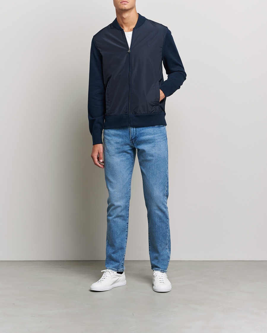 Uomini | Maglieria | Polo Ralph Lauren | Cotton Hybrid Full-Zip Sweater Piper Navy