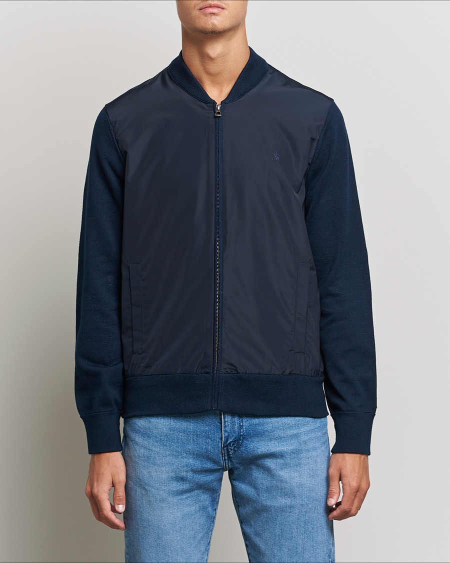 Uomini | Maglieria | Polo Ralph Lauren | Cotton Hybrid Full-Zip Sweater Piper Navy