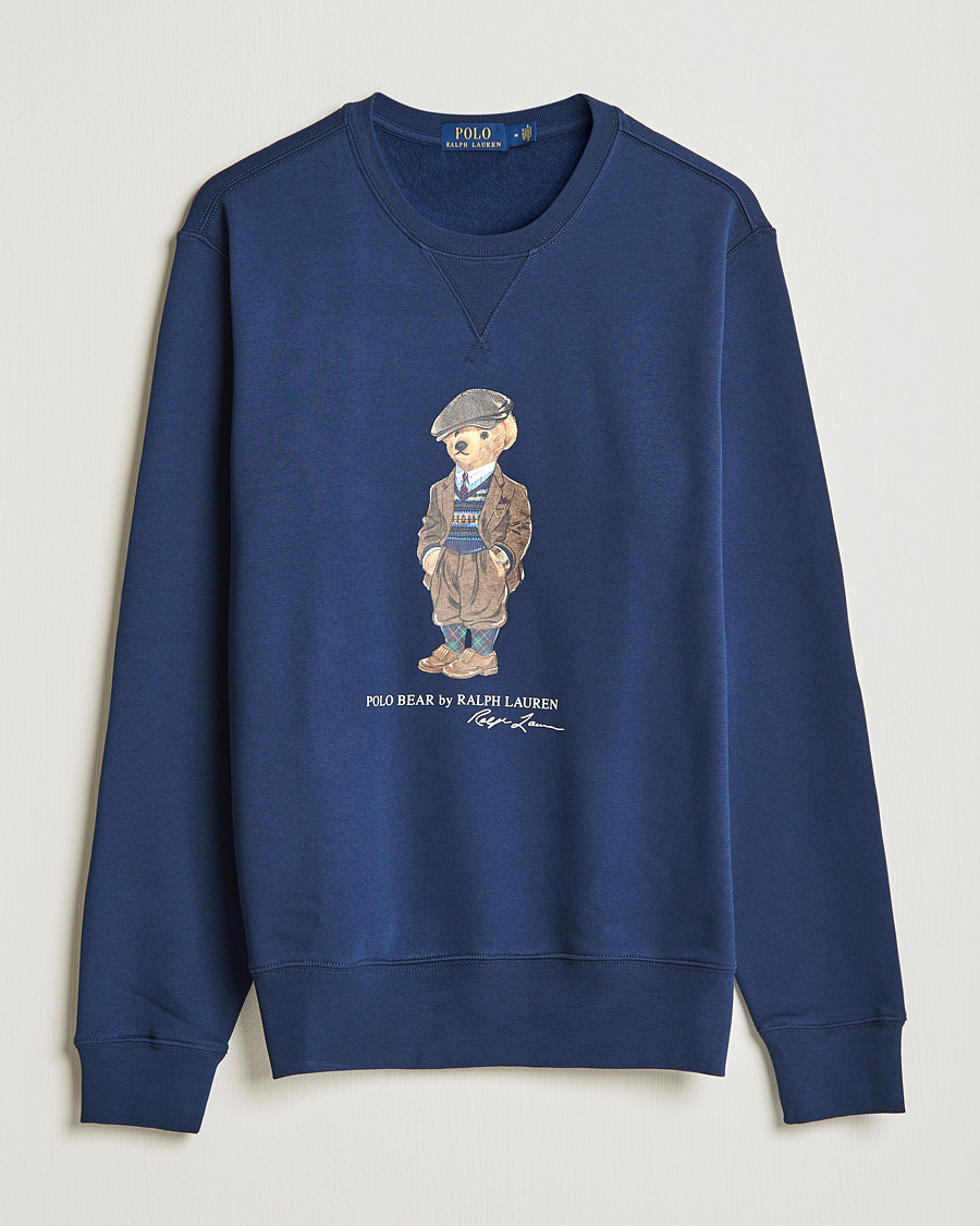 Uomini | Maglieria | Polo Ralph Lauren | Printed Denim Bear Sweatshirt Newport Navy
