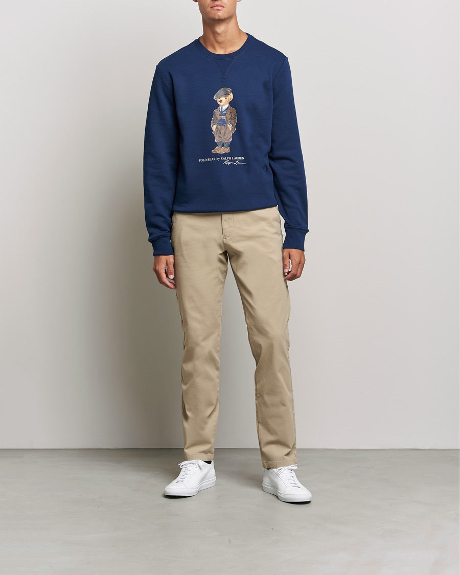 Uomini | Maglieria | Polo Ralph Lauren | Printed Denim Bear Sweatshirt Newport Navy