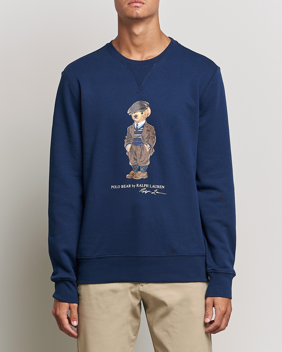 Uomini | Maglieria | Polo Ralph Lauren | Printed Denim Bear Sweatshirt Newport Navy