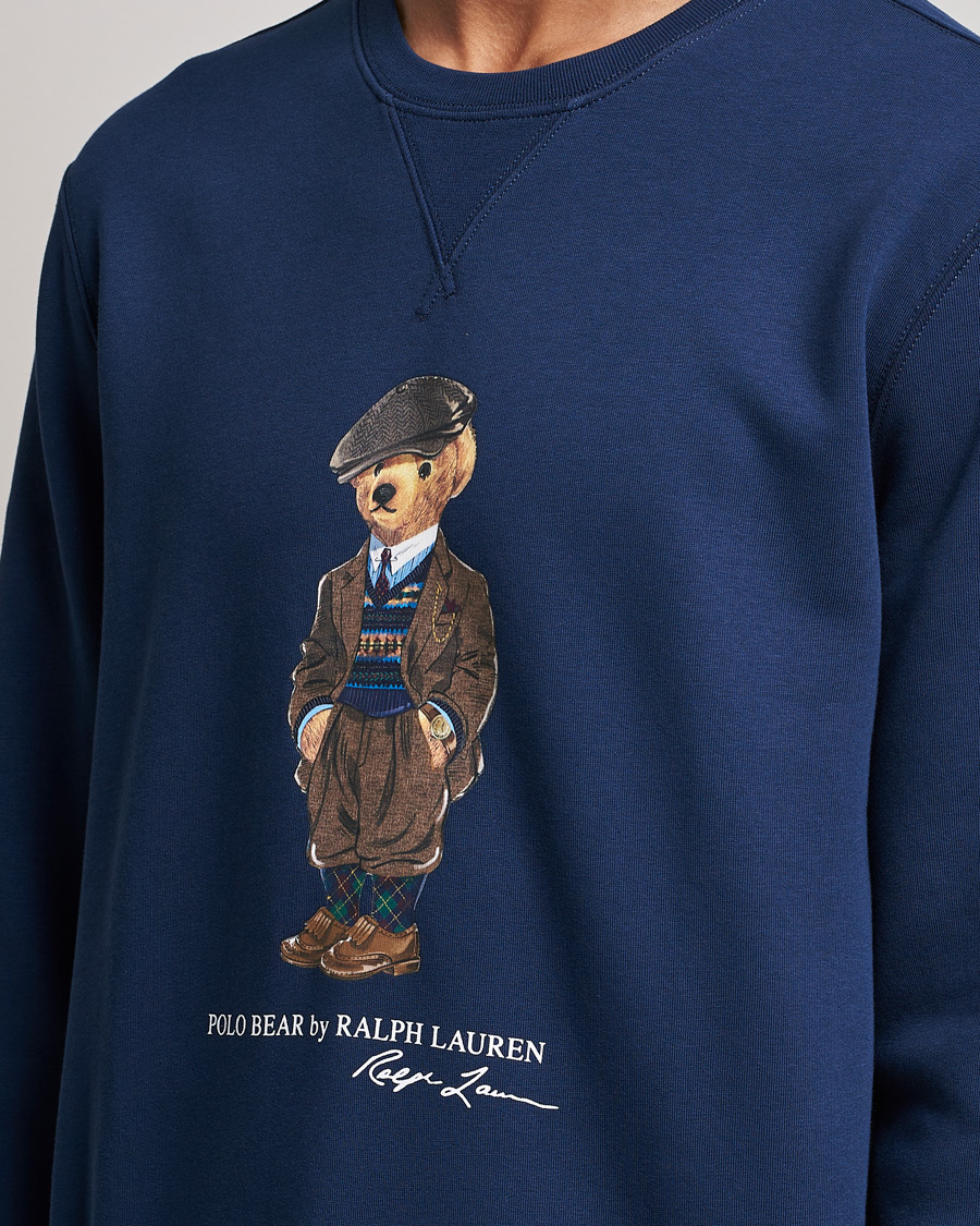Uomini | Maglieria | Polo Ralph Lauren | Printed Denim Bear Sweatshirt Newport Navy