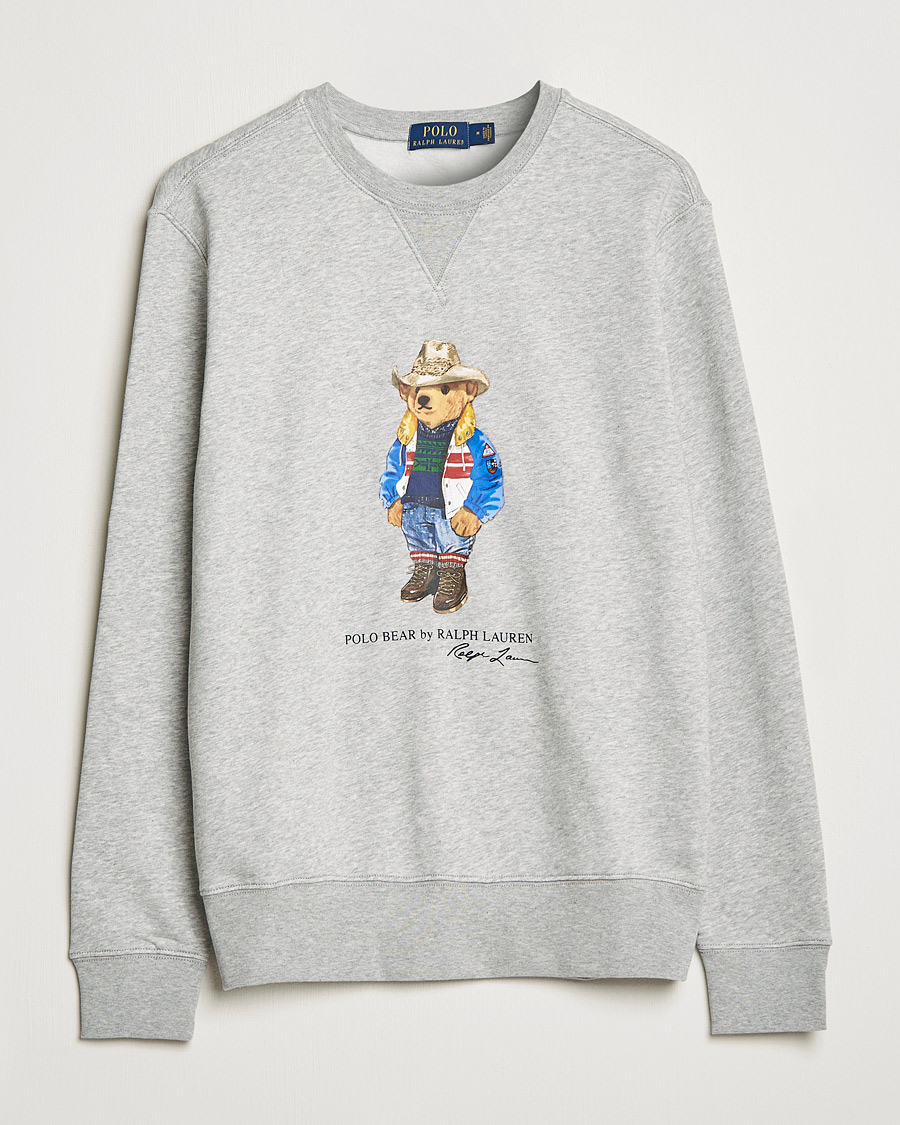 Uomini | Maglieria | Polo Ralph Lauren | Printed Denim Bear Sweatshirt Andover Heather