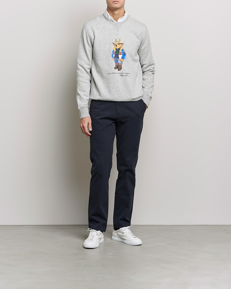 Uomini | Maglieria | Polo Ralph Lauren | Printed Denim Bear Sweatshirt Andover Heather