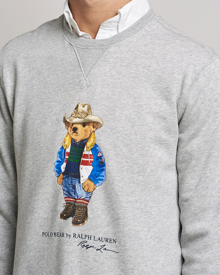 Uomini | Maglieria | Polo Ralph Lauren | Printed Denim Bear Sweatshirt Andover Heather
