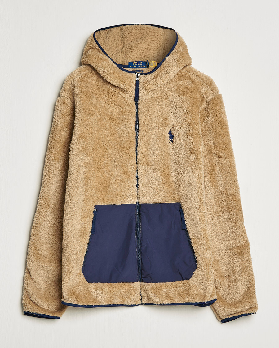 Uomini | Maglieria | Polo Ralph Lauren | Curly Sherpa Full Zip Hoodie Vintage Khaki