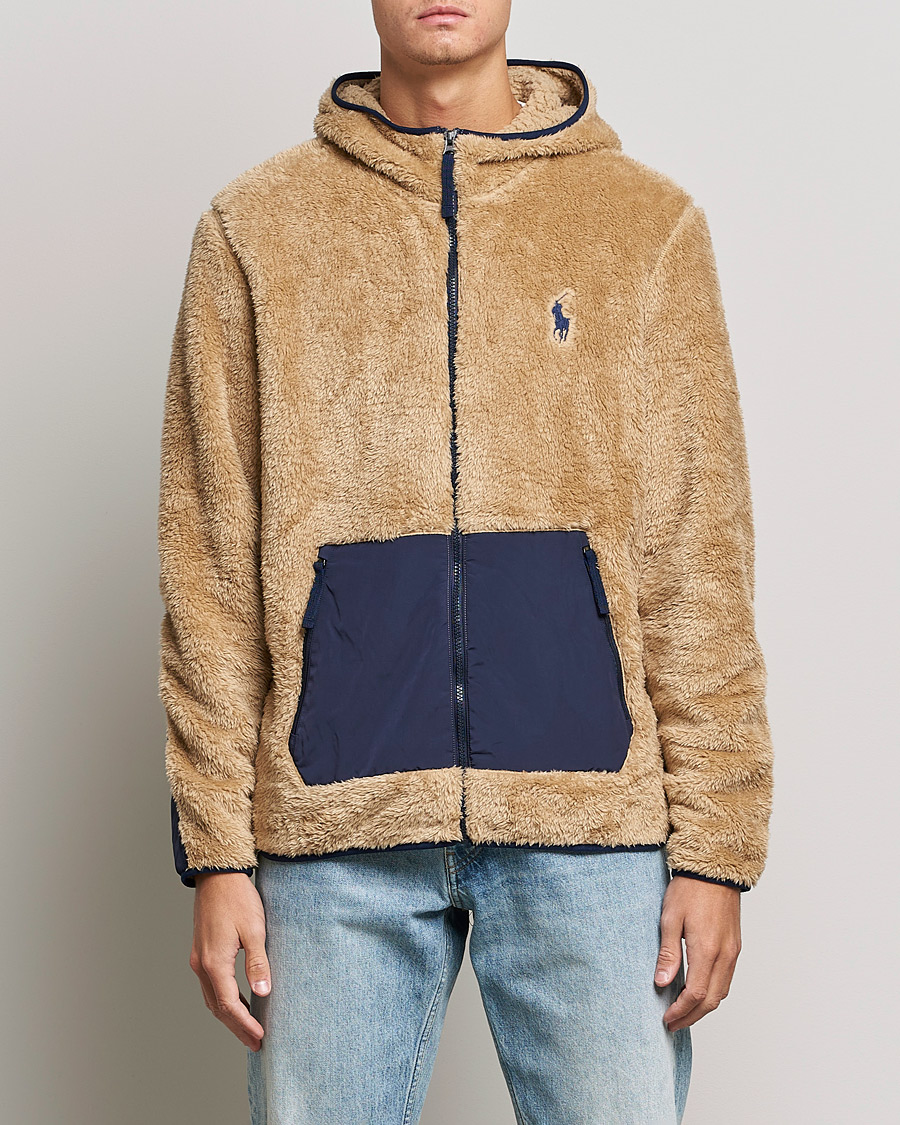Uomini | Maglieria | Polo Ralph Lauren | Curly Sherpa Full Zip Hoodie Vintage Khaki