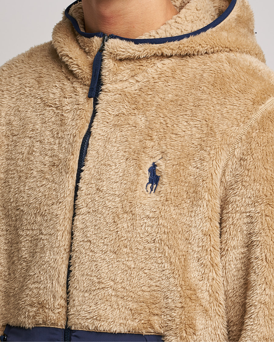 Uomini | Maglieria | Polo Ralph Lauren | Curly Sherpa Full Zip Hoodie Vintage Khaki