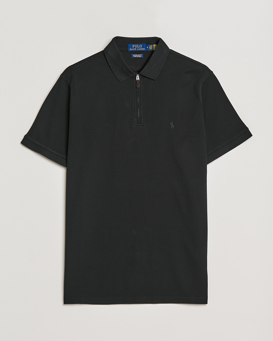 Uomini | Polo | Polo Ralph Lauren | Custom Slim Fit Half Zip Polo Black